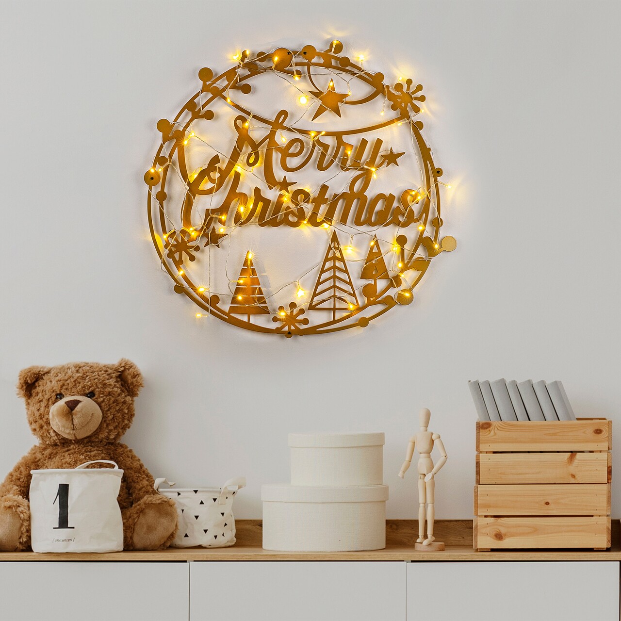 Decoratiune de luminoasa XMASGOLD-021, Tanelorn, 60x72 cm, metal, auriu - imagine 7